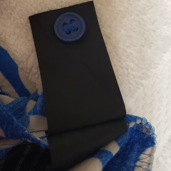 Zara The Paula Blue and White Geometric Design Dress Size XXL Belted - Picture 14 of 16